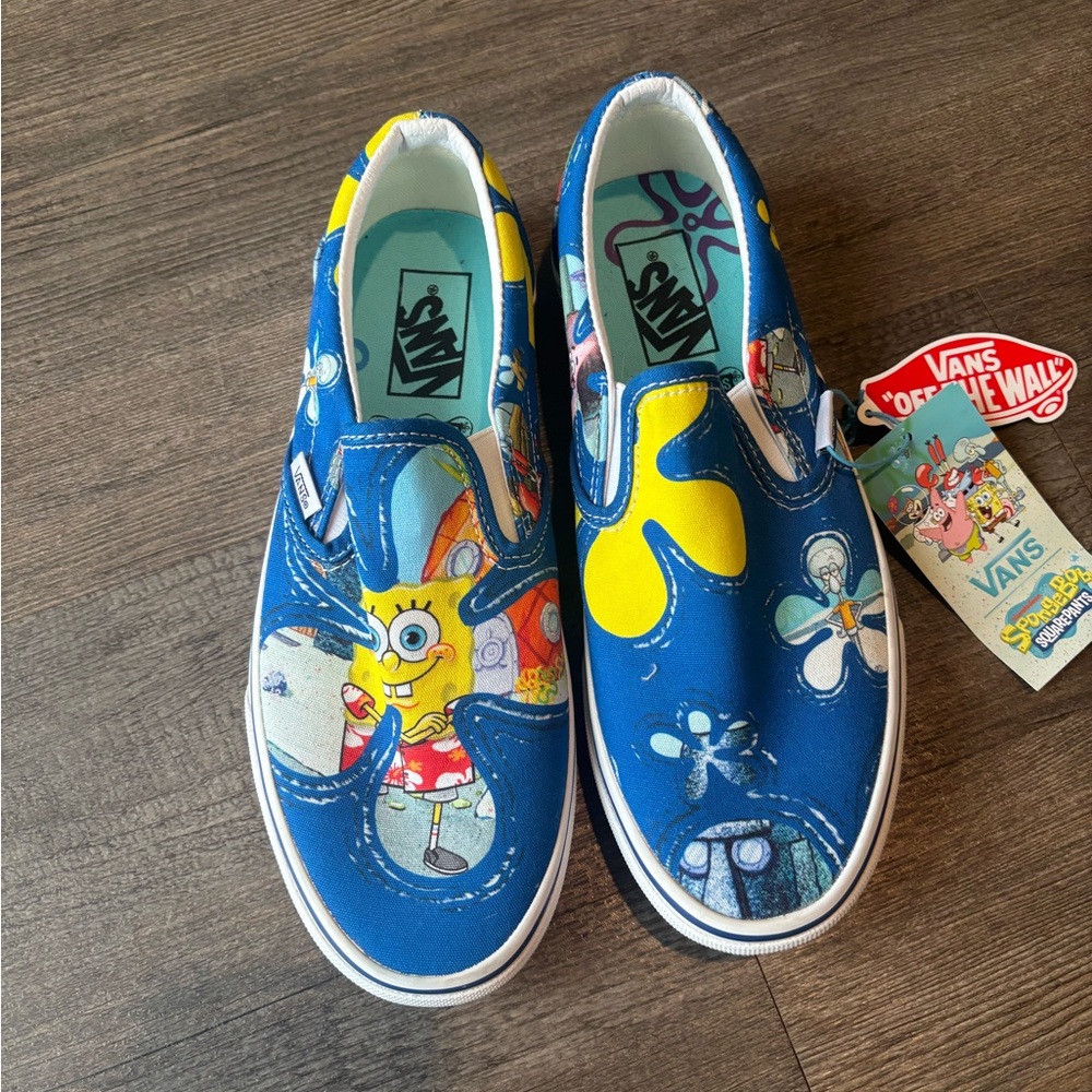 Vans Blue SpongeBob Graphic Slip-On Sneakers